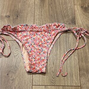 Faithfull the Brand Floral Bikini Bottom - Pink and Red